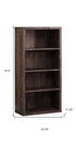 11.75" x 23.75" x 47.5" Cappuccino Particle Board Adjustable Shelves Bookshelf